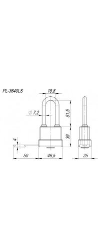 Замок Fuaro (Фуаро) навесной PL-WEATHER-3640 LS 3key (PL-3640 LS) удл. дужка, англ./блистер Замок Fuaro (Фуаро) навесной PL-WEATHER-3640 LS 3key (PL-3640 LS) удл. дужка, англ./блистер