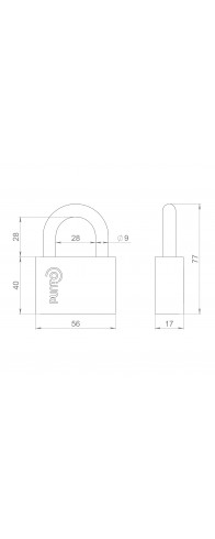 Замок Punto (Пунто) навесной PK-1560 3 key диск.ключ Замок Punto (Пунто) навесной PK-1560 3 key диск.ключ