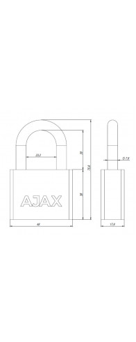 Замок Ajax (Аякс) навесной PD-3050 (PD-30-50) 3 fin key /блистер Замок Ajax (Аякс) навесной PD-3050 (PD-30-50) 3 fin key /блистер