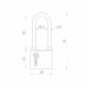 Замок Punto (Пунто) навесной PK-0138 L 3 key англ.ключ.