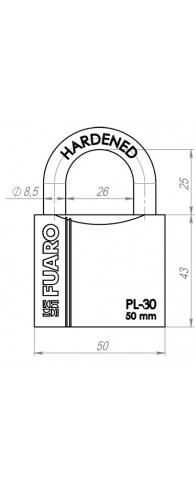 Замок Fuaro (Фуаро) навесной PL-PROTEC-3050 3key (PL-3050) англ. /блистер Замок Fuaro (Фуаро) навесной PL-PROTEC-3050 3key (PL-3050) англ. /блистер
