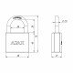 Замок Ajax (Аякс) навесной PD-0150 MS 3 key англ./коробка