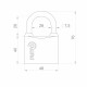 Замок Punto (Пунто) навесной PK-0150 3 key англ.ключ.