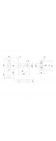 Защелка Fuaro (Фуаро) врезная MAGNM12-50-25 (M12-50-25) SG мат.золото Защелка Fuaro (Фуаро) врезная MAGNM12-50-25 (M12-50-25) SG мат.золото
