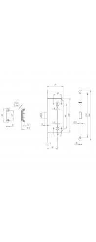 Защелка Fuaro (Фуаро) врезная MAGNM96WC-50 (M96WC-50) GR графит