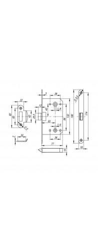 Защелка Fuaro (Фуаро) PLASTP96WC-50 (P96WC-50) SSC сатинированный хром Защелка Fuaro (Фуаро) PLASTP96WC-50 (P96WC-50) SSC сатинированный хром