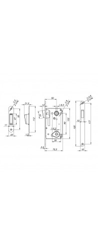 Защелка Fuaro (Фуаро) врезная MAGN5300-M-WС (5300-M-WC) WH белый Защелка Fuaro (Фуаро) врезная MAGN5300-M-WС (5300-M-WC) WH белый