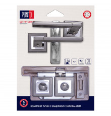 Комплект ручек Punto (Пунто) с защелкой c запиранием LM/A SET72K.QL52.TECH/HD GR/CP-23 графит/хром