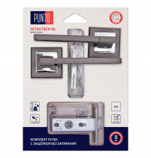 Комплект ручек Punto (Пунто) с защелкой без запирания LM/A SET45K.QL52.TECH/HD GR/CP-23 графит/хром