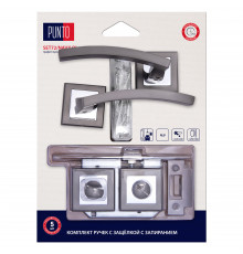 Комплект ручек Punto (Пунто) с защелкой c запиранием LM/A SET72K.QL52.NAVY/HD GR/CP-23 графит/хром