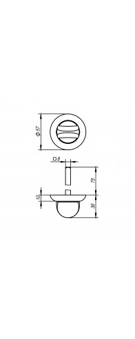 Ручка Ajax (Аякс) поворотная BKW8/75-0705 CP-8 хром