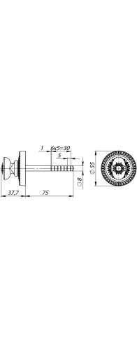 Ручка Armadillo (Армадилло) поворотная BKW8.R.CL55 (BKW8/CL) AS-9 античное серебро