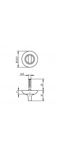 Ручка Ajax (Аякс) поворотная BKW8/50-0803 CP-8 хром