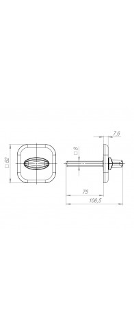Ручка Fuaro (Фуаро) поворотная BKW8x75.K.XL62 (BKW8x75 XL) CP-8 хром Ручка Fuaro (Фуаро) поворотная BKW8x75.K.XL62 (BKW8x75 XL) CP-8 хром