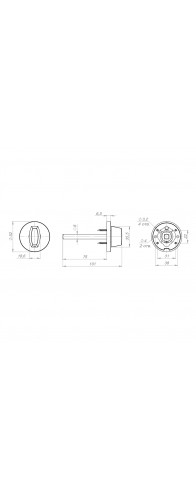 Ручка Fuaro (Фуаро) поворотная BKW8x75.R.RLR52 GR-23 графит Ручка Fuaro (Фуаро) поворотная BKW8x75.R.RLR52 GR-23 графит