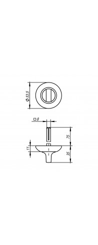 Ручка Ajax (Аякс) поворотная BKW8/75-0803 CP-8 хром
