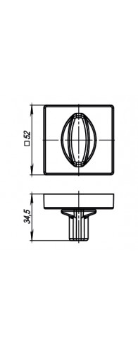 Ручка Armadillo (Армадилло) поворотная BK6.K.USQ52 (BK6/USQ) SN-3 матовый никель Ручка Armadillo (Армадилло) поворотная BK6.K.USQ52 (BK6/USQ) SN-3 матовый никель