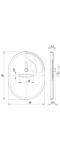 Накладка Fuaro (Фуаро) на сувальдный замок ESC.S-lift.SF/OV.476 (ESC 476) с шторкой GP латунь