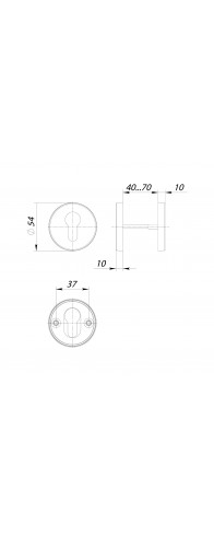 Накладка Fuaro (Фуаро) под цилиндр ET.R.DSS304-02 (DSS-02-ET) INOX 304