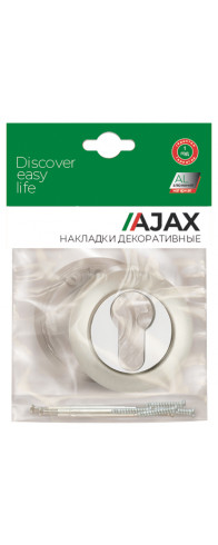 Накладка Ajax (Аякс) под цилиндр ET.R.JR54 (ET JR) SN/CP-3 матовый никель/хром Накладка Ajax (Аякс) под цилиндр ET.R.JR54 (ET JR) SN/CP-3 матовый никель/хром