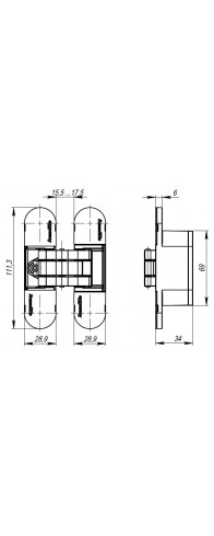 Петля Armadillo (Армадилло) скрытой установки U3D6000 SG (11160UN3D) мат. золото Петля Armadillo (Армадилло) скрытой установки U3D6000 SG (11160UN3D) мат. золото