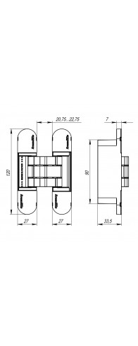 Петля Armadillo (Армадилло) скрытой установки U3D7000 BL (12060UN3D) черный TECH Петля Armadillo (Армадилло) скрытой установки U3D7000 BL (12060UN3D) черный TECH