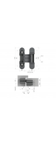Петля Armadillo (Армадилло) скрытой установки U3D8000.VPG SG мат. золото TECH/NO LOGO Петля Armadillo (Армадилло) скрытой установки U3D8000.VPG SG мат. золото TECH/NO LOGO
