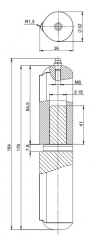 Петля приварная D32x180SM с масленкой Петля приварная D32x180SM с масленкой