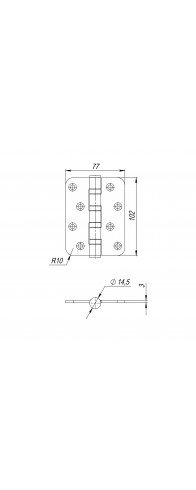 Петля Fuaro (Фуаро) из нержавейки универсальная IN4400U-R10 INOX black (4BB-R10 102х76х3) NoLogo