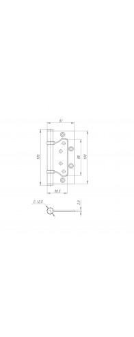 Петля Fuaro (Фуаро) из нержавейки универсальная без врезки IN4500W INOX 304 (500-2BB 100x2,5) Петля Fuaro (Фуаро) из нержавейки универсальная без врезки IN4500W INOX 304 (500-2BB 100x2,5)