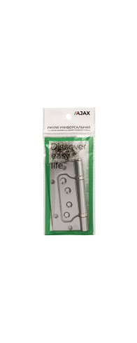 Петля Ajax (Аякс) универсальная без врезки IN4000W SSC (100/P-2B 100x2,3) сатин.хром Петля Ajax (Аякс) универсальная без врезки IN4000W SSC (100/P-2B 100x2,3) сатин.хром