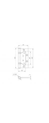 Петля Fuaro (Фуаро) универсальная без врезки IN4300W BL (300-2BB 100x2) (чёрный) Петля Fuaro (Фуаро) универсальная без врезки IN4300W BL (300-2BB 100x2) (чёрный)