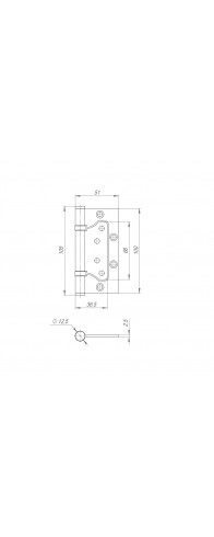 Петля Fuaro (Фуаро) из нержавейки универсальная без врезки IN4500W INOX 304 BL (500-2BB 100x2,5) черный Петля Fuaro (Фуаро) из нержавейки универсальная без врезки IN4500W INOX 304 BL (500-2BB 100x2,5) черный