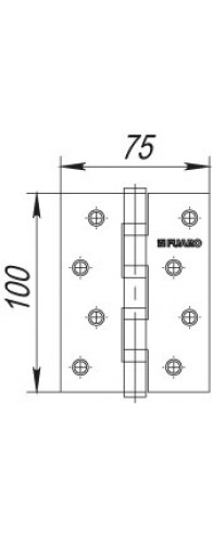 Петля Fuaro (Фуаро) универсальная IN4400U CFB (4BB 100x75x2,5) кофе глянец Петля Fuaro (Фуаро) универсальная IN4400U CFB (4BB 100x75x2,5) кофе глянец