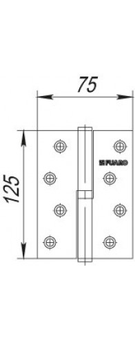 Петля Fuaro (Фуаро) съемная IN5430SR SN правая (413-5 125x75x2,5) мат. никель Петля Fuaro (Фуаро) съемная IN5430SR SN правая (413-5 125x75x2,5) мат. никель