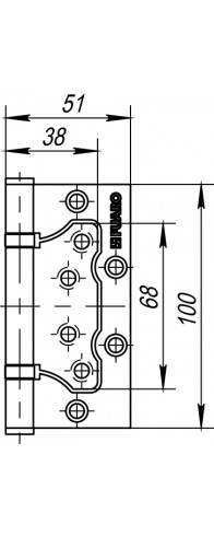 Петля Fuaro (Фуаро) универсальная без врезки IN4500W CF (500-2BB 100x2,5) кофе