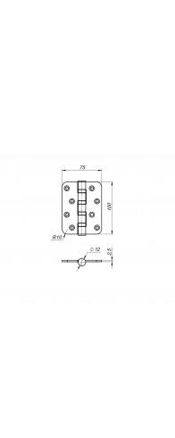 Петля Fuaro (Фуаро) универсальная IN4400U-R10 SN (4BB-R10 100x75x2,5) мат. никель Петля Fuaro (Фуаро) универсальная IN4400U-R10 SN (4BB-R10 100x75x2,5) мат. никель
