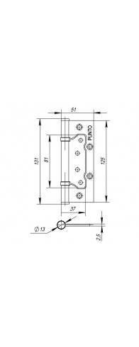 Петля Punto (Пунто) универсальная без врезки IN5200W AB (200-2B 125x2,5) бронза Петля Punto (Пунто) универсальная без врезки IN5200W AB (200-2B 125x2,5) бронза