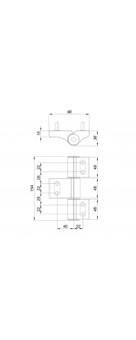 Петля Punto (Пунто) дверная IN-U3B1-150A (RAL 9016) (АНКЕРНАЯ) белый Петля Punto (Пунто) дверная IN-U3B1-150A (RAL 9016) (АНКЕРНАЯ) белый