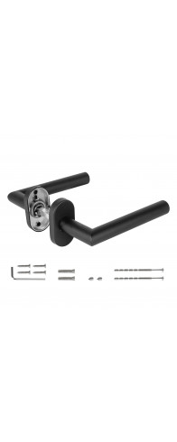 Ручка Fuaro (Фуаро) раздельная R.DSS201-0204P/19 (DSS-0204P/19) INOX 201 BLACK (овальное основание)