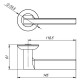 Ручка Punto (Пунто) раздельная R.TL54.BLADE (BLADE TL) WH-19 белый