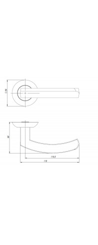 Ручка Ajax (Аякс) раздельная R.JR54.SIGMA (SIGMA JR) SN/CP-3 матовый никель/хром 140мм