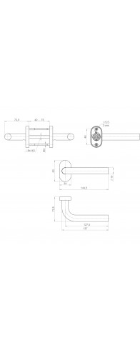 Ручка Fuaro (Фуаро) раздельная R.DSS201-0201P/19 INOX 201