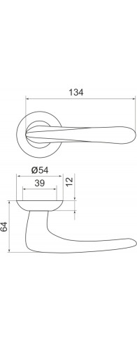 Ручка Armadillo (Армадилло) раздельная R.LD54.Pava (Pava LD42) GP/SG-5 золото/матовое золото TECH (кв. 8х140)
