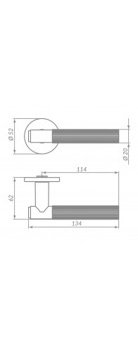 Ручка Punto (Пунто) раздельная R.ARC.R52.FORM BL-24 черный