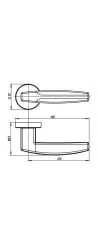 Ручка Armadillo (Армадилло) раздельная R.URB52.ARC (ARC URB2) SN/CP-3 матовый никель/хром