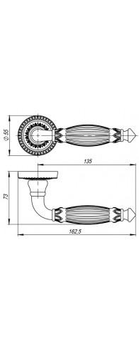 Ручка Armadillo (Армадилло) раздельная R.CL55.Bella (Bella CL2) OB-13 античная бронза Ручка Armadillo (Армадилло) раздельная R.CL55.Bella (Bella CL2) OB-13 античная бронза