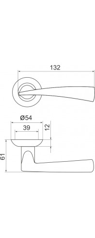 Ручка Armadillo (Армадилло) раздельная R.LD54.Columba (Columba LD80) SN/CP-3 матовый никель/хром Ручка Armadillo (Армадилло) раздельная R.LD54.Columba (Columba LD80) SN/CP-3 матовый никель/хром