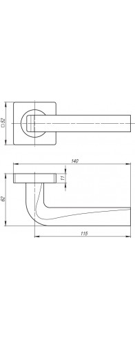 Ручка Armadillo (Армадилло) раздельная K.SQ52.KEA (KEA SQ001) SN-3 матовый никель Ручка Armadillo (Армадилло) раздельная K.SQ52.KEA (KEA SQ001) SN-3 матовый никель