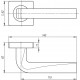 Ручка Armadillo (Армадилло) раздельная K.SQ52.KEA (KEA SQ001) SN-3 матовый никель